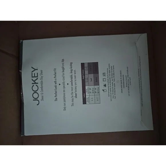 Vtg Jockey For Her Control Top Pantyhose Sandal foot Tuxedo Black Medium Hose - Picture 2 of 2